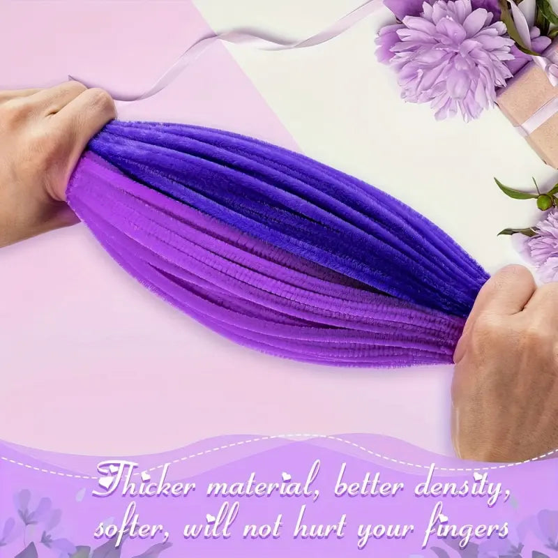 500-piece purple twist stick set, mixed-color pipe cleaners, Craft, suitable for DIY handmade art projects!