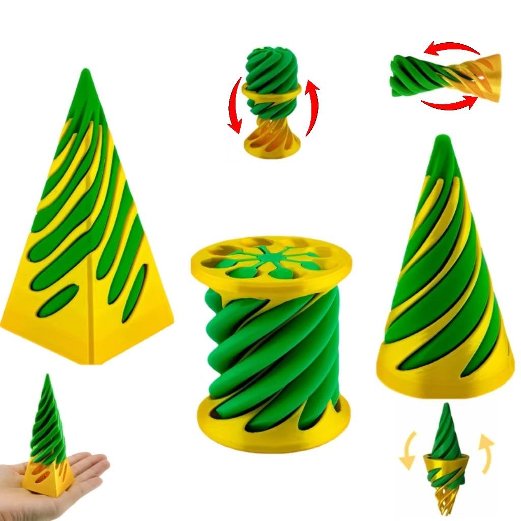 ajitxalr 3 Packs Impossible Cone,Spiral Cone Fidget Toy,Impossible Cones passthrough Impossible Pyramid for Relaxing,Spiral Fidget Toy passthrough Impossible Cone,Birthday for Adults & Kids