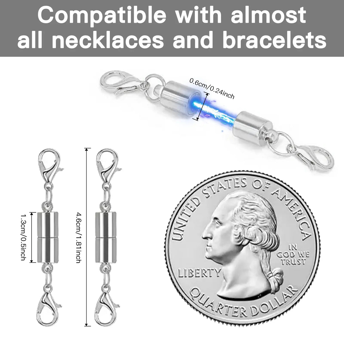 Women's 12pcs Magnetic Necklace Clasps & Closures Clasp Set (7 Styles, 3 Colors) - Strong Grip Jewelry Extender, Gold/Silver/Rose Gold Plated, Crafted from Stainless Steel, Fits Any Necklaces, Ideal for Beading & Jewelry Making DIY Supplies