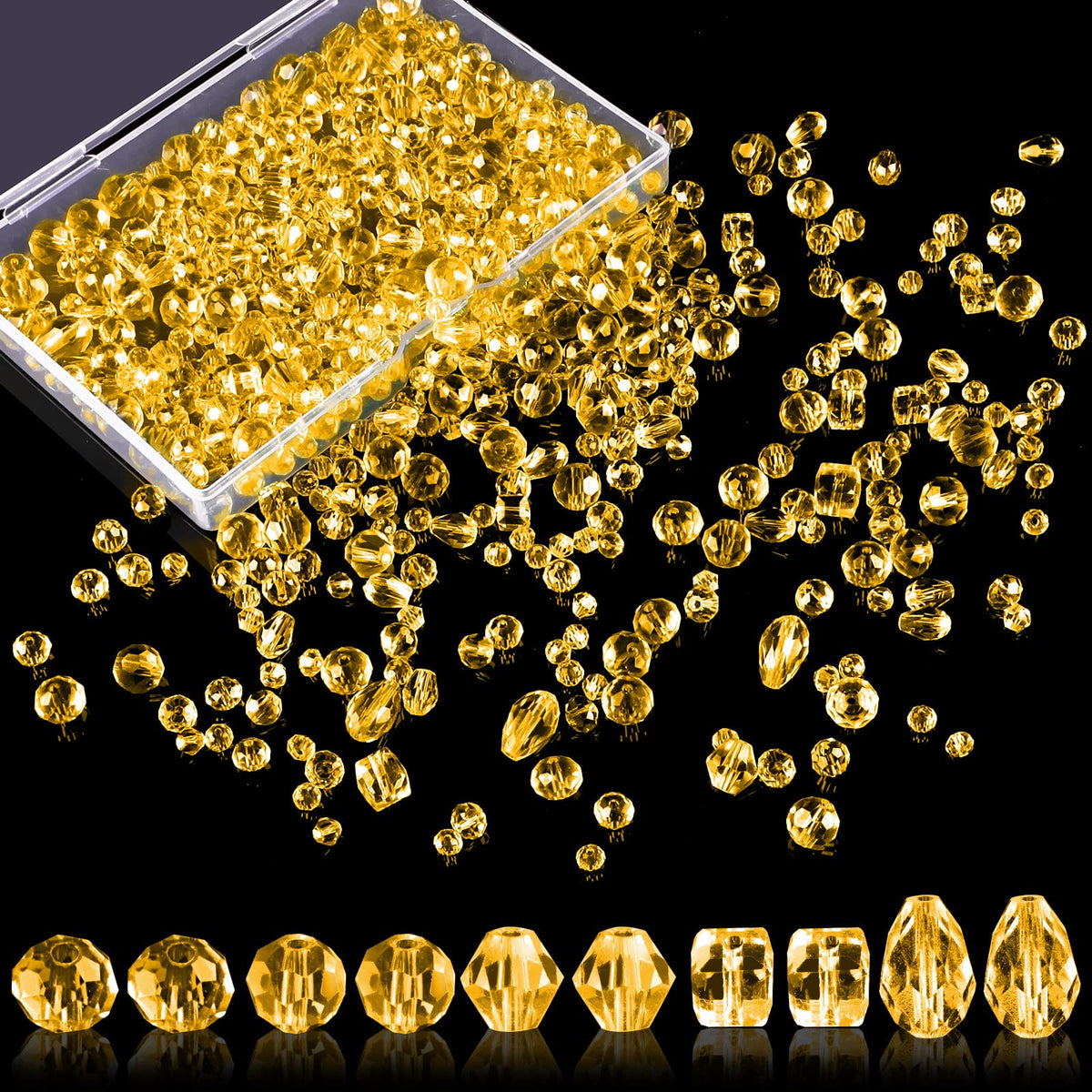 600 Pcs Crystal Glass Beads for Jewelry Making, 4/6/8mm Crystal Beads