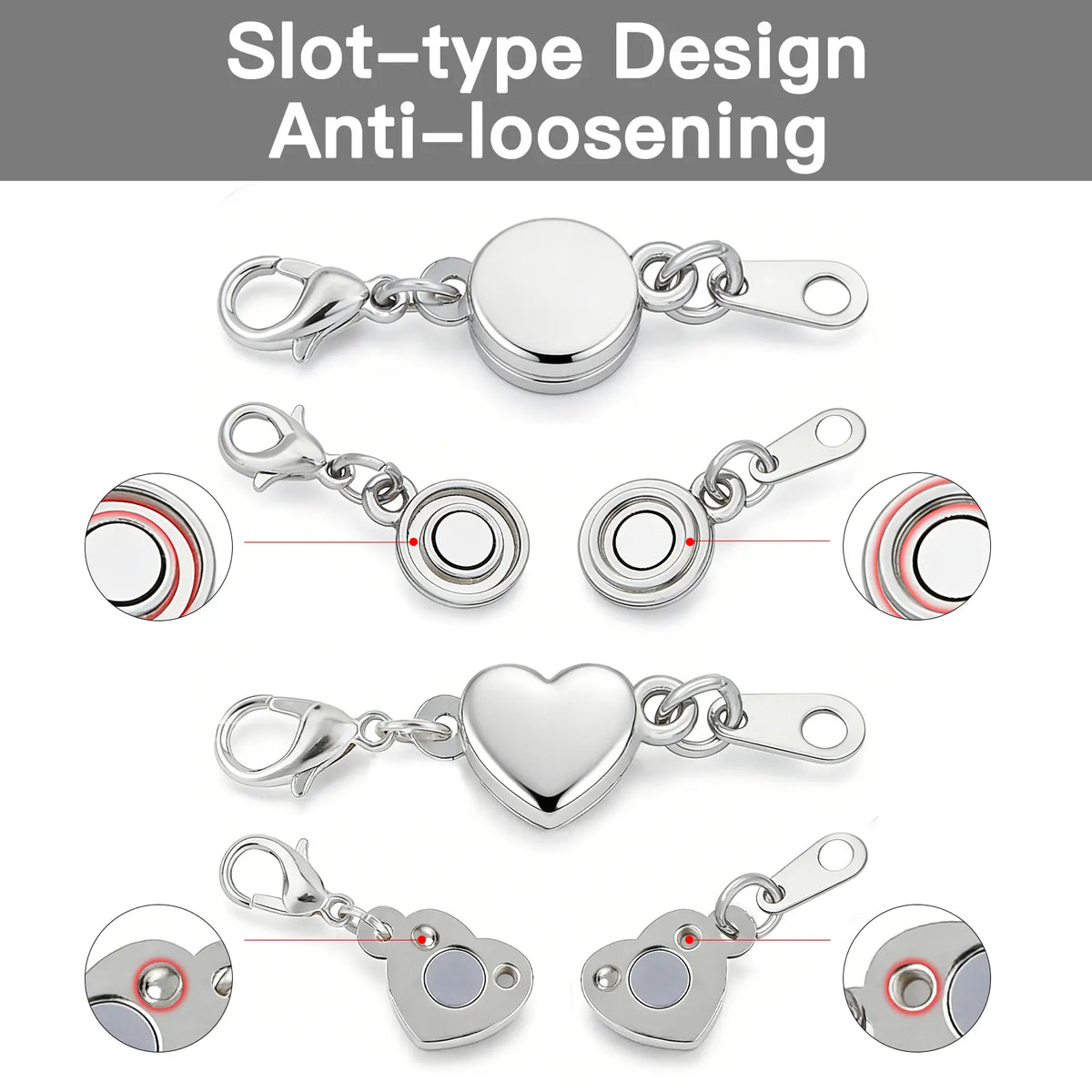Women's 12pcs Magnetic Necklace Clasps & Closures Clasp Set (7 Styles, 3 Colors) - Strong Grip Jewelry Extender, Gold/Silver/Rose Gold Plated, Crafted from Stainless Steel, Fits Any Necklaces, Ideal for Beading & Jewelry Making DIY Supplies