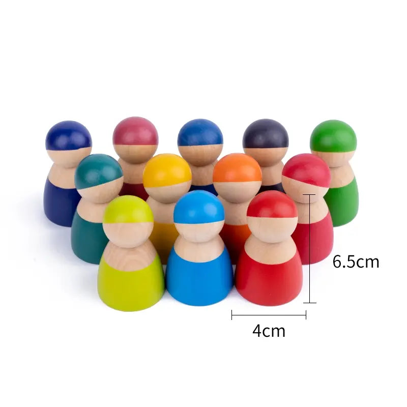 Wooden Rainbow Stacking Blocks for Kids, Montessori Educational Toy, Open-Ended Learning Toy, Gift for Children, Building Blocks