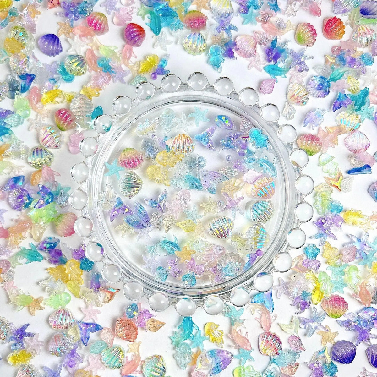 Miniature Ocean Animal Charms Set, Kawaii Resin Fish & Jellyfish, Perfect for Nail Art, DIY Crafts, Safe & Durable Materials, DIY with Charms, Craft Embellishments