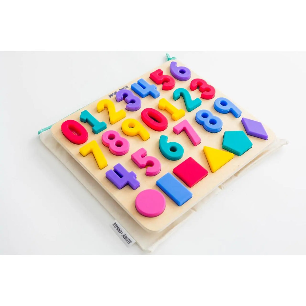 Domino & Juliette 123 Find & Fit Silicone Puzzle Dishwasher Safe and BPA FREE for Toddlers & Kids – Wooden 123 Puzzle Activity Set for Fine Motor Skills & Visual Perception Development – Fun Play  & Interactive Preschool Learning