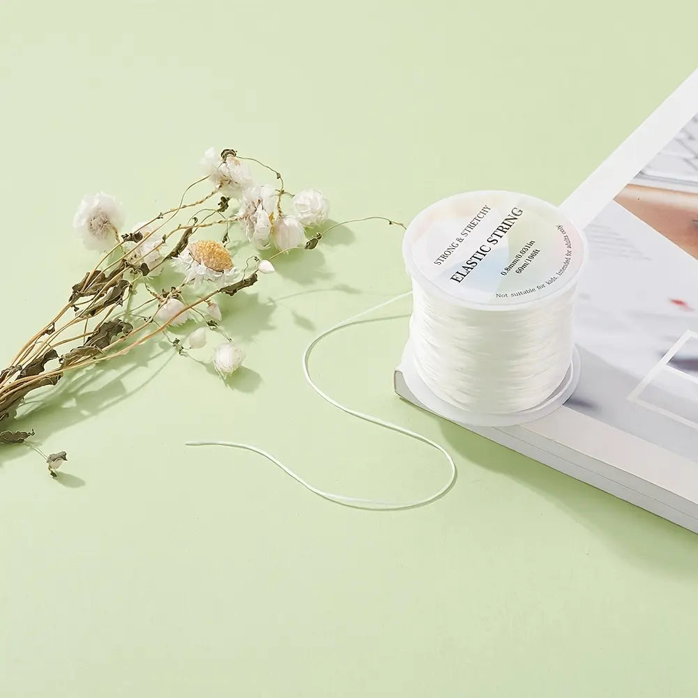 1 Roll Of 0.8mm Elastic Thread (about 2362.2 inch) Suitable For DIY Jewelry Bracelet Necklace Making -Beading Cords & Threads