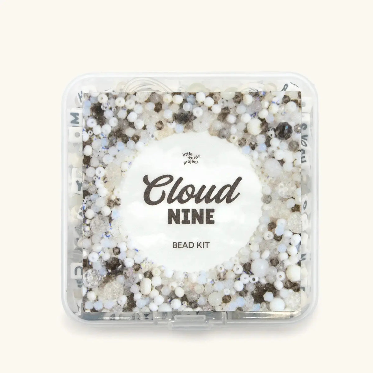 Little Words Project Cloud 9 Kit - DIY Bracelet Making Set with Silver Beads, A-Z Letter Blocks, Bead Assortment & Letters Beading Kits