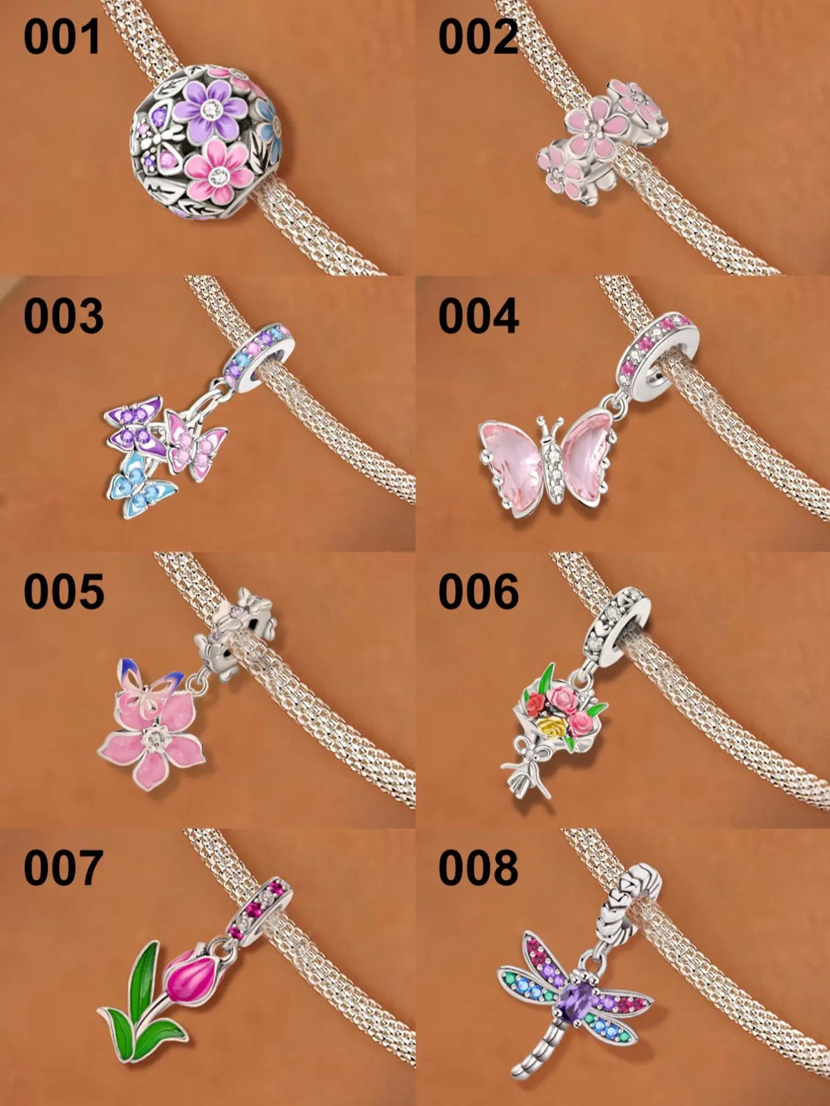 Butterfly & Flower Design Charms, Cute DIY Beads with Colorful Rhinestone, Trendy Exquisite DIY Jewelry for Birthday Gift, Beads Charms Accessories, Jewelry Making Charms, Charms for Crafts, Diy Craft Embellishments