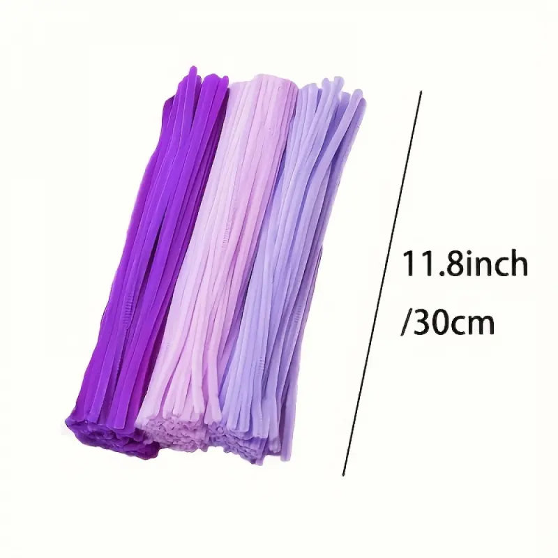 500-piece purple twist stick set, mixed-color pipe cleaners, Craft, suitable for DIY handmade art projects!