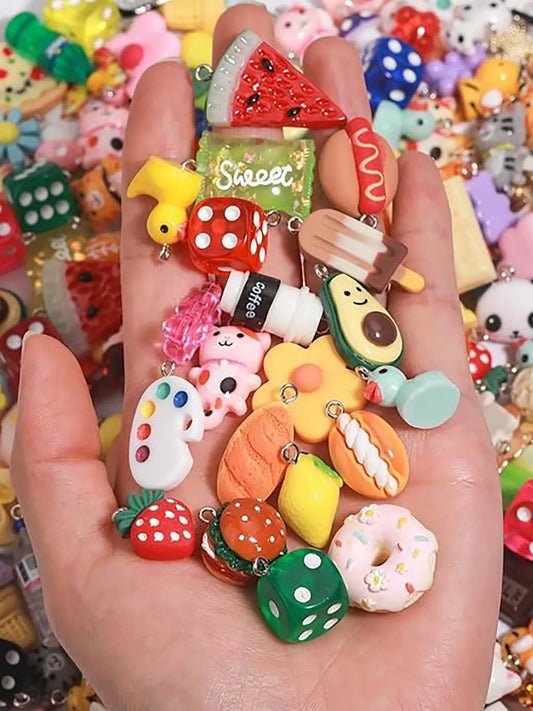 40 Resin Jewelry Accessories, DIY Jewelry Making, for DIY Bracelets and Keychains, Various Styles Craft Supplies, Perfect for Handmade Crafts and Gifts