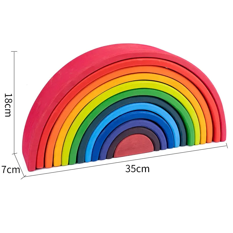 Wooden Rainbow Stacking Blocks for Kids, Montessori Educational Toy, Open-Ended Learning Toy, Gift for Children, Building Blocks