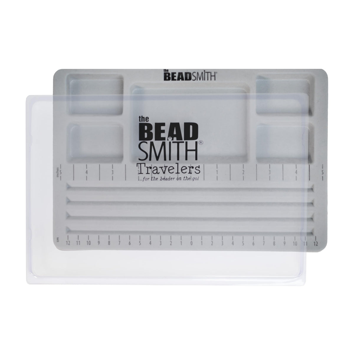 The Beadsmith Bead Board with Cover, Grey Flocked