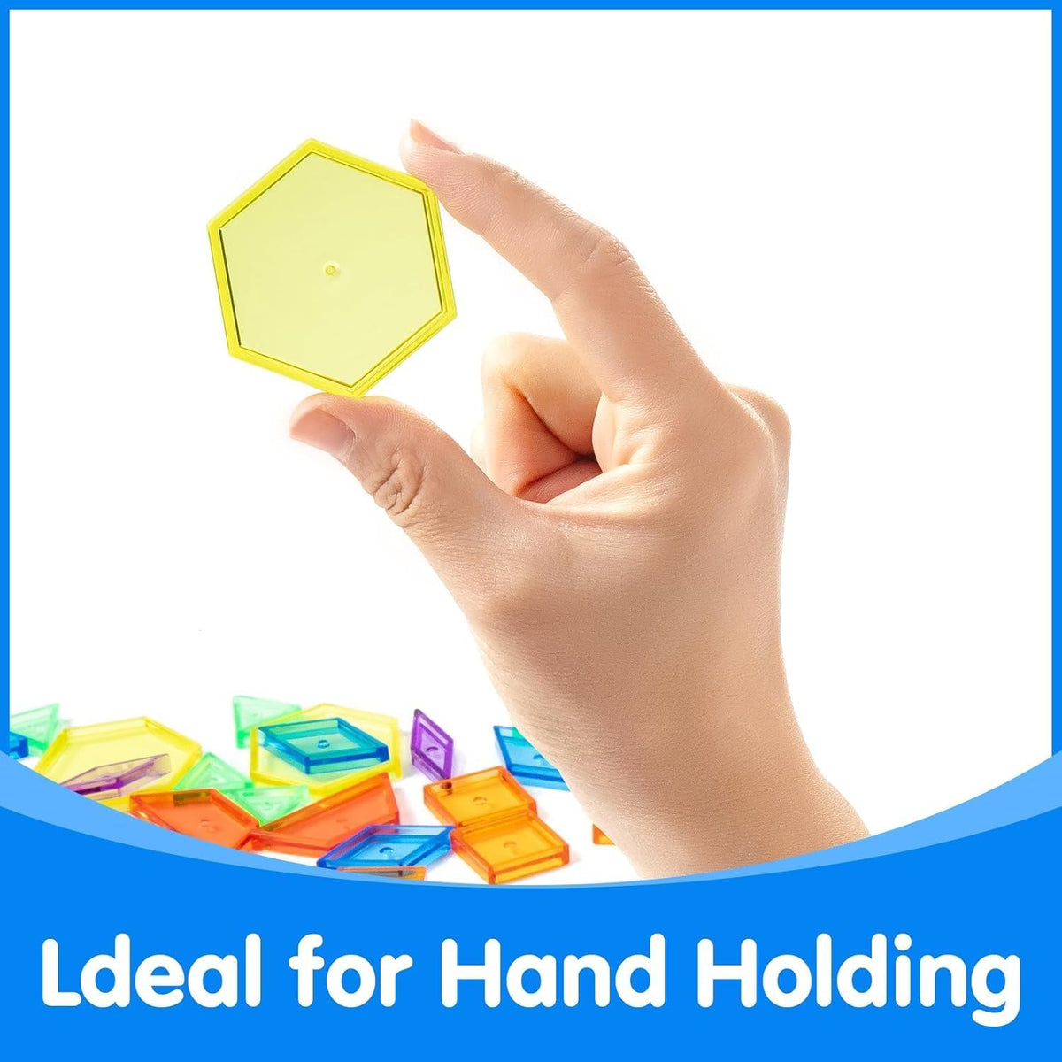 140 Pcs Translucent Pattern Blocks, Geometric Shapes Toys