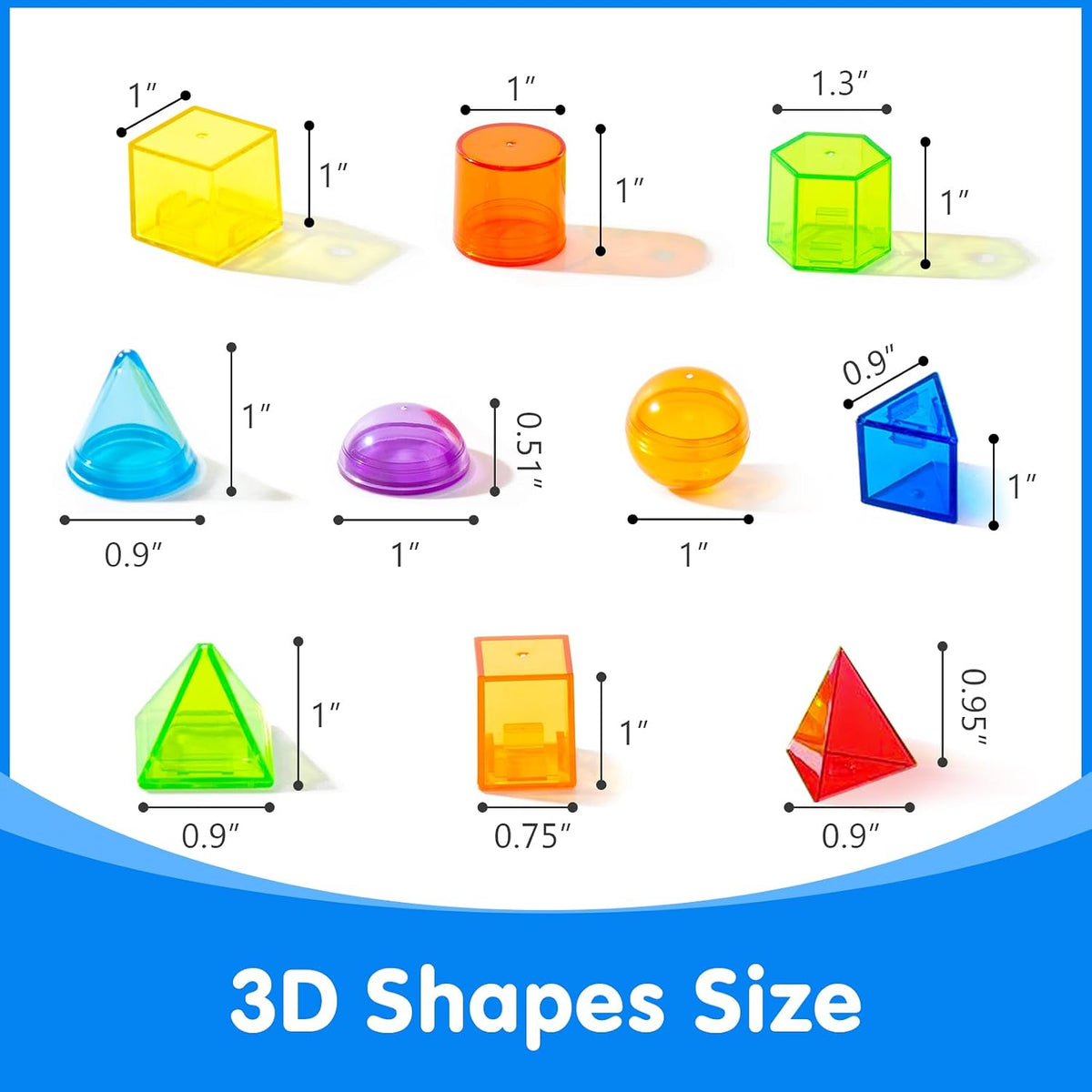 60 Pcs 3D Shapes for Teaching - Light Table Manipulatives