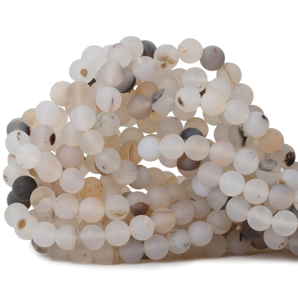 60PCS 6mm Natural Indian Agate Gemstone Round Loose Beads for Jewelry Making DIY 1 Strand 15"
