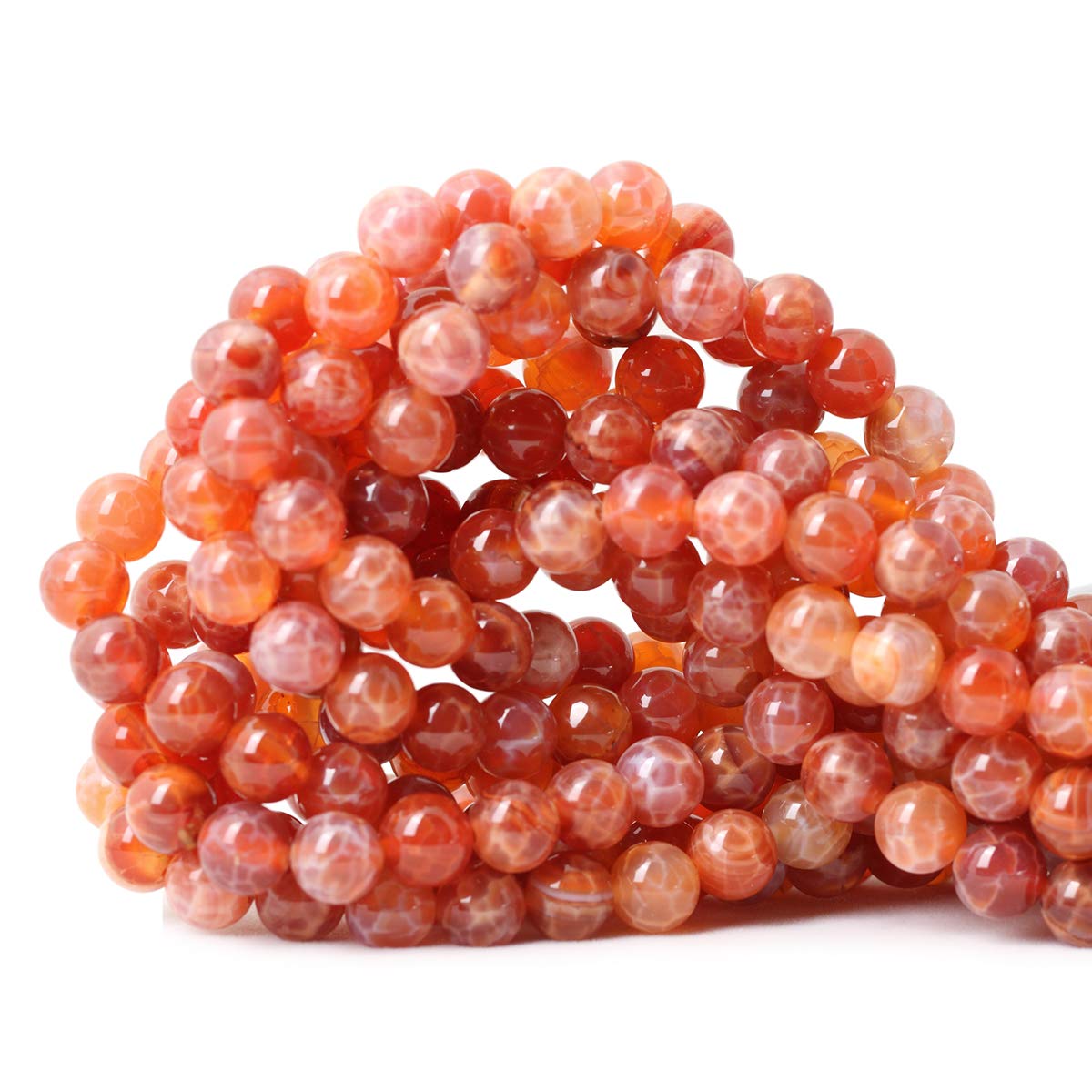 60PCS 6mm Natural Indian Agate Gemstone Round Loose Beads for Jewelry Making DIY 1 Strand 15"