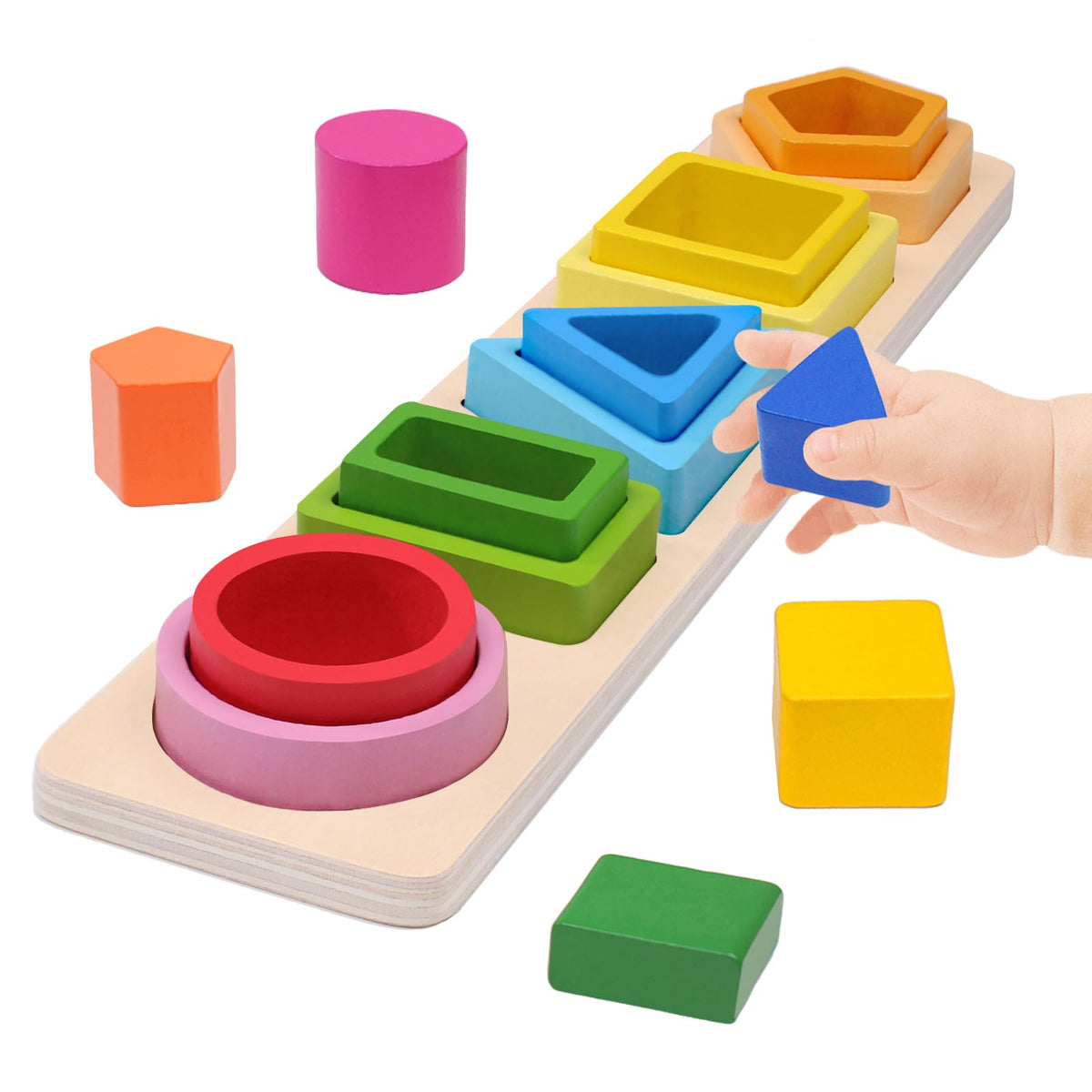 Montessori Toys Stacking & Sorting Learning Shape Sorters for Toddlers 1-3