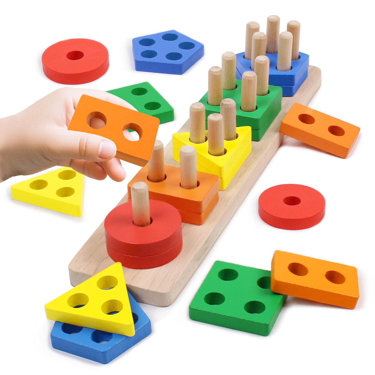 Montessori Toys Stacking & Sorting Learning Shape Sorters for Toddlers 1-3
