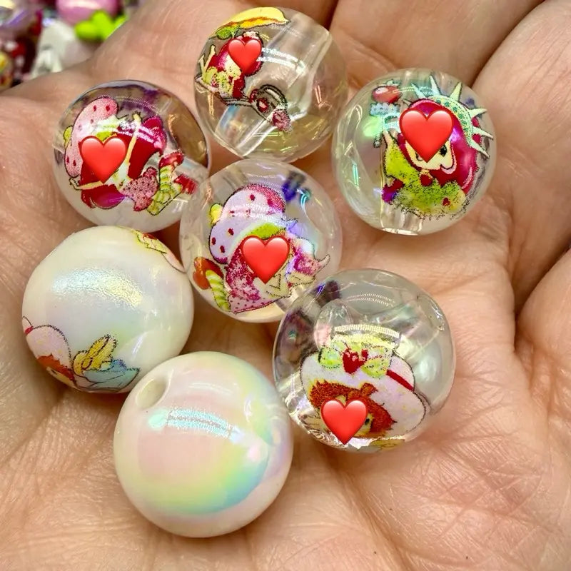 DIY Bead Mix - Strawberry Themed Assorted Beads for Crafting and Jewelry Making
