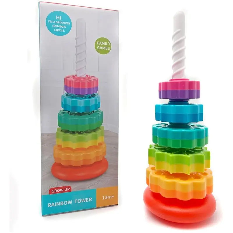 Rotating Stacking Toy, 1 Set Colorful Spinning Stacker, Early Education Educational Toy, Interactive Learning Toy for Kids, Multi-Activity Playset, Learning Materials