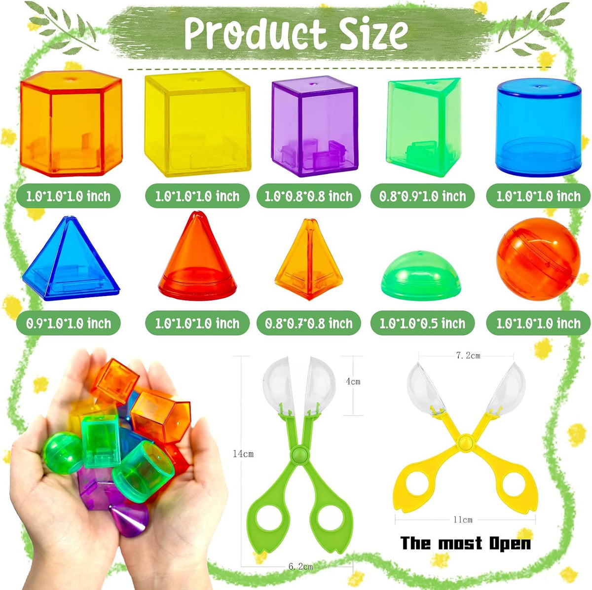 Bbiamsleep 76 Pcs 3D Shapes Geometric Solids, Light Table Manipulatives