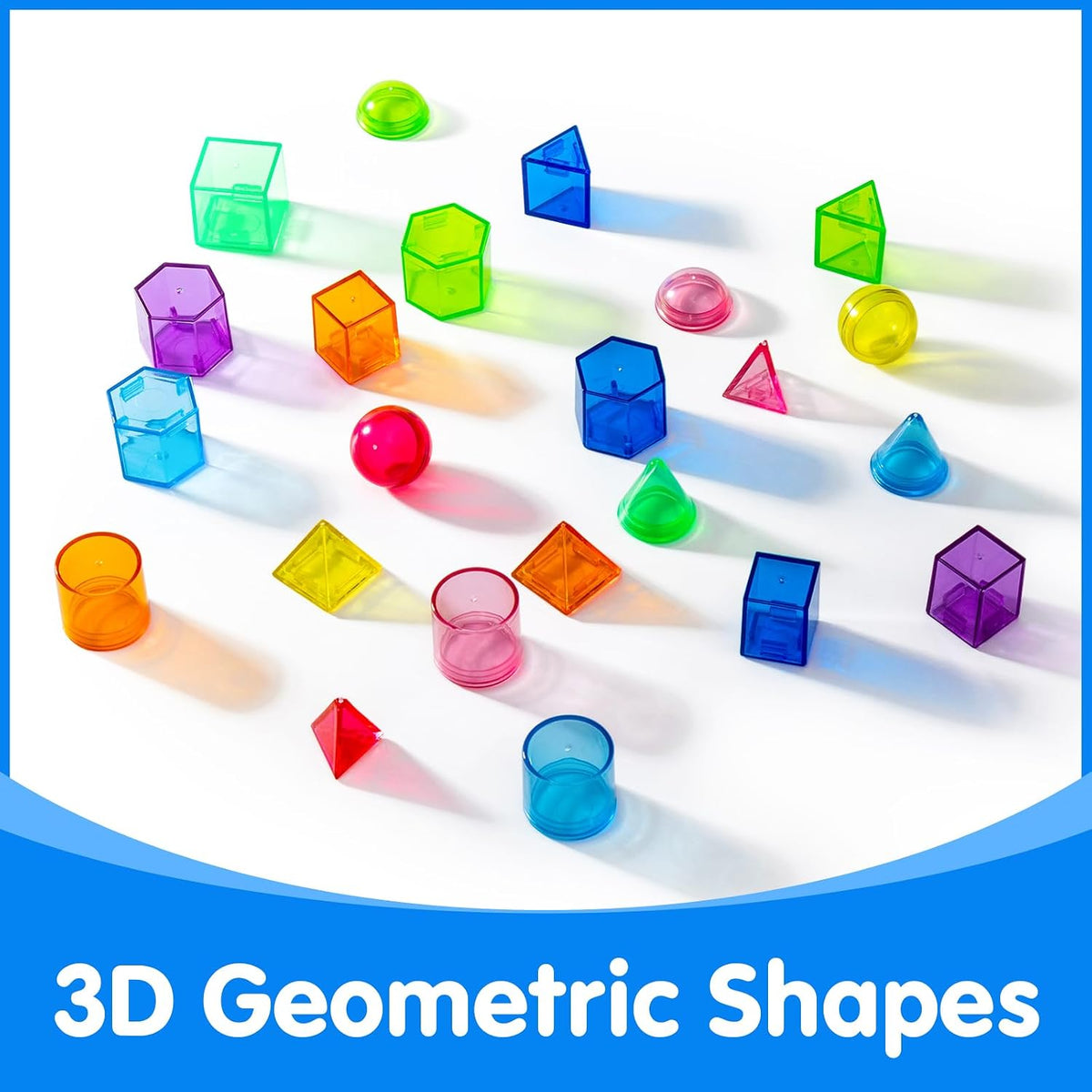 100 Pcs 3D Shapes for Teaching - Light Table Toys