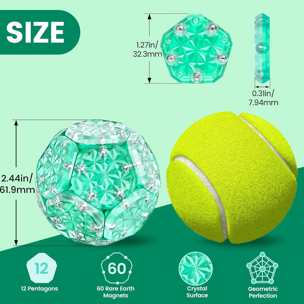 Magnetic Fidget Sphere, Adult Fidget Toy for Focus & Stress Relief