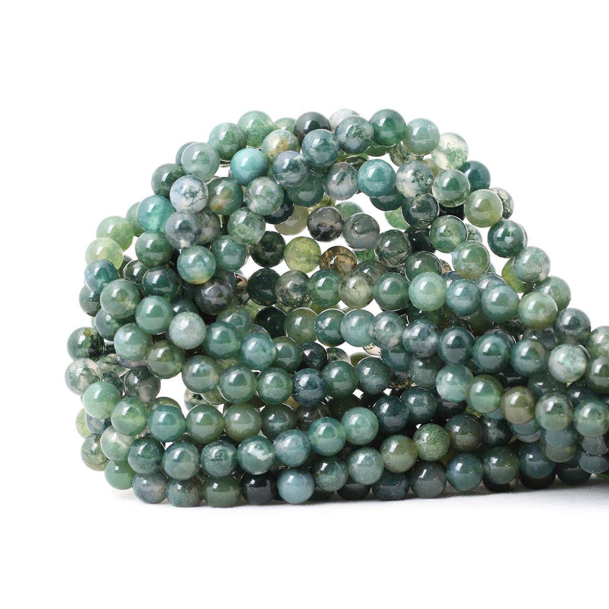 60PCS 6mm Natural Indian Agate Gemstone Round Loose Beads for Jewelry Making DIY 1 Strand 15"