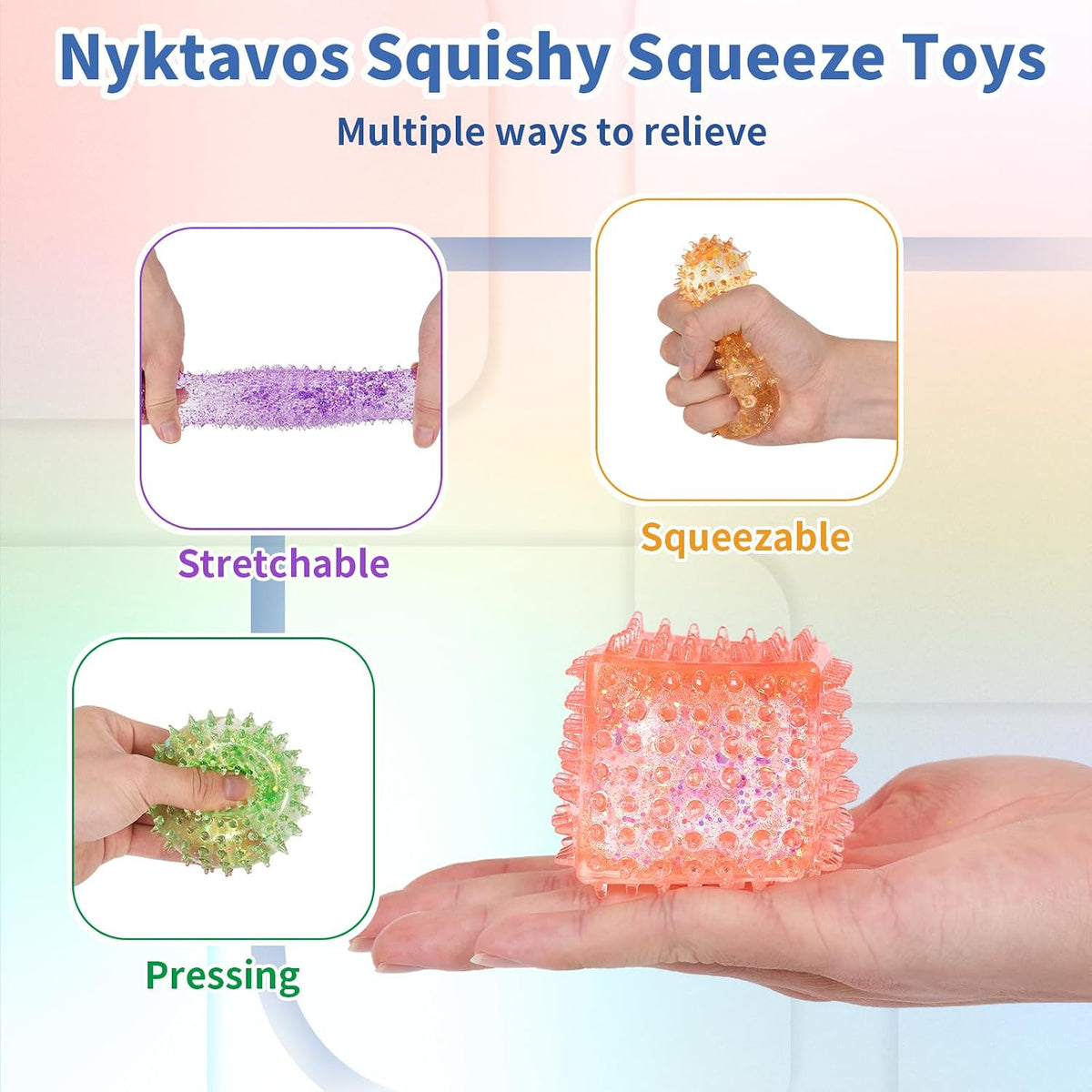 Geometric Squeeze Squishy Toy, Slow Rising Fidget Sensory Shapes