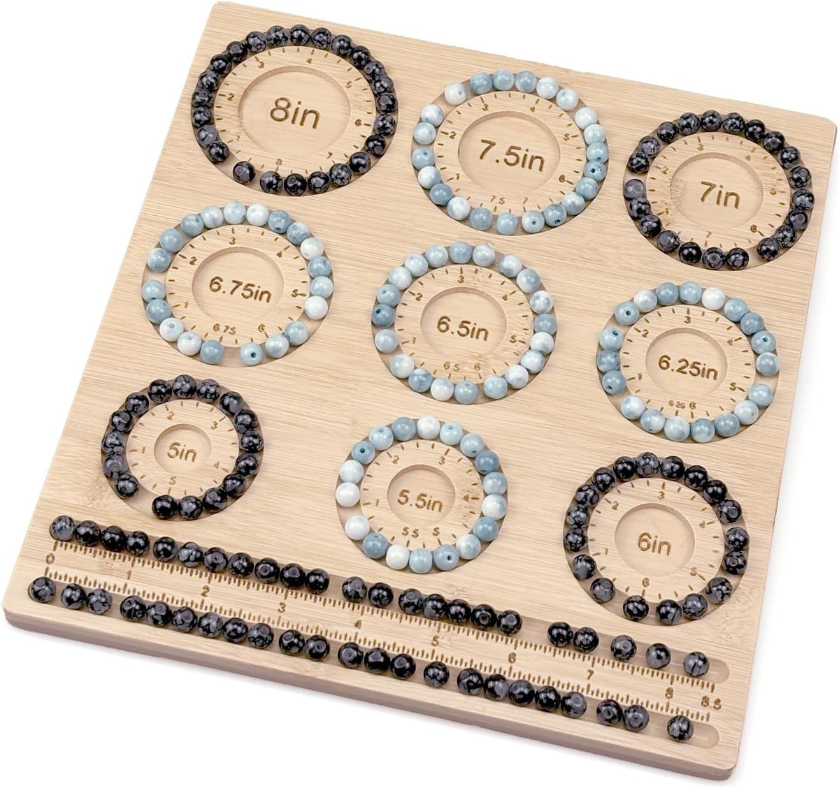 Petoysoso Bead Boards for Jewelry Making, Bamboo Beading Board for Jewelry Bracelet Making, Bracelet Bead Board, Bracelet Bead Board for Bracelet, Jewelry Making Supplies,Bead Tray 5" to 8"