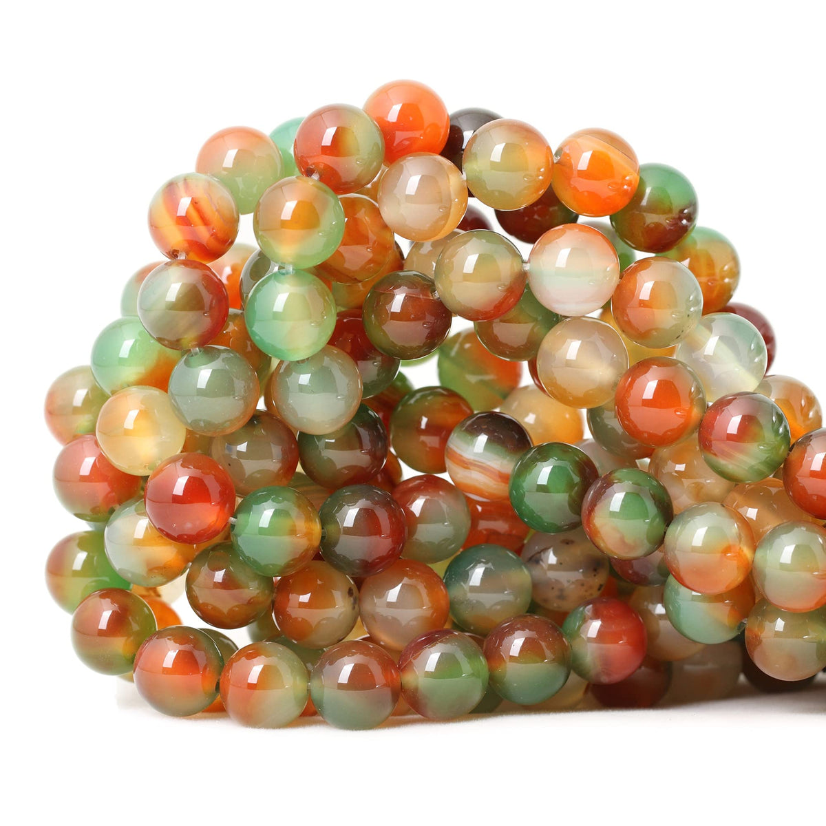 60PCS 6mm Natural Indian Agate Gemstone Round Loose Beads for Jewelry Making DIY 1 Strand 15"