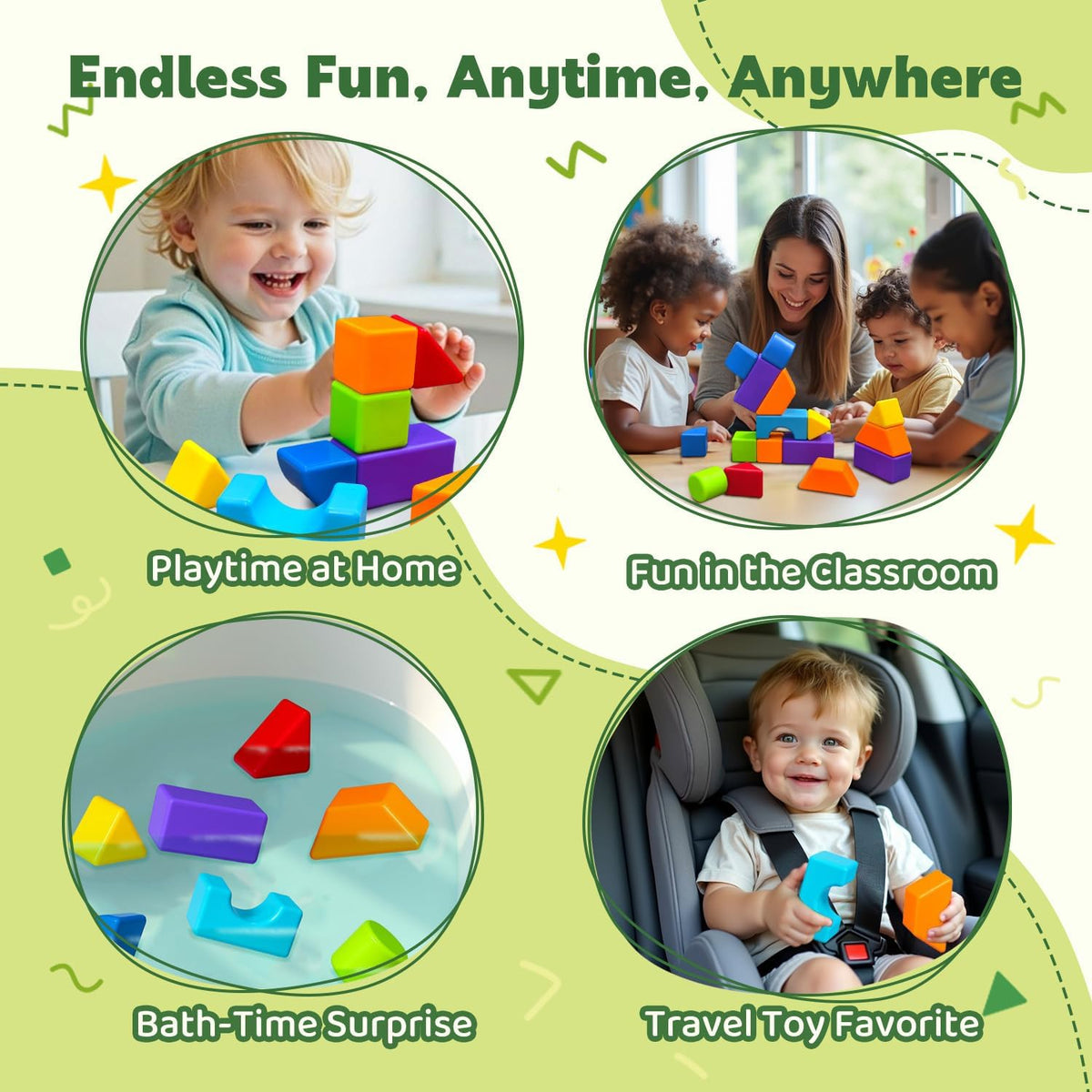 Pairez Toys Magnetic Blocks for Kids Ages 1-3, Large Building Blocks