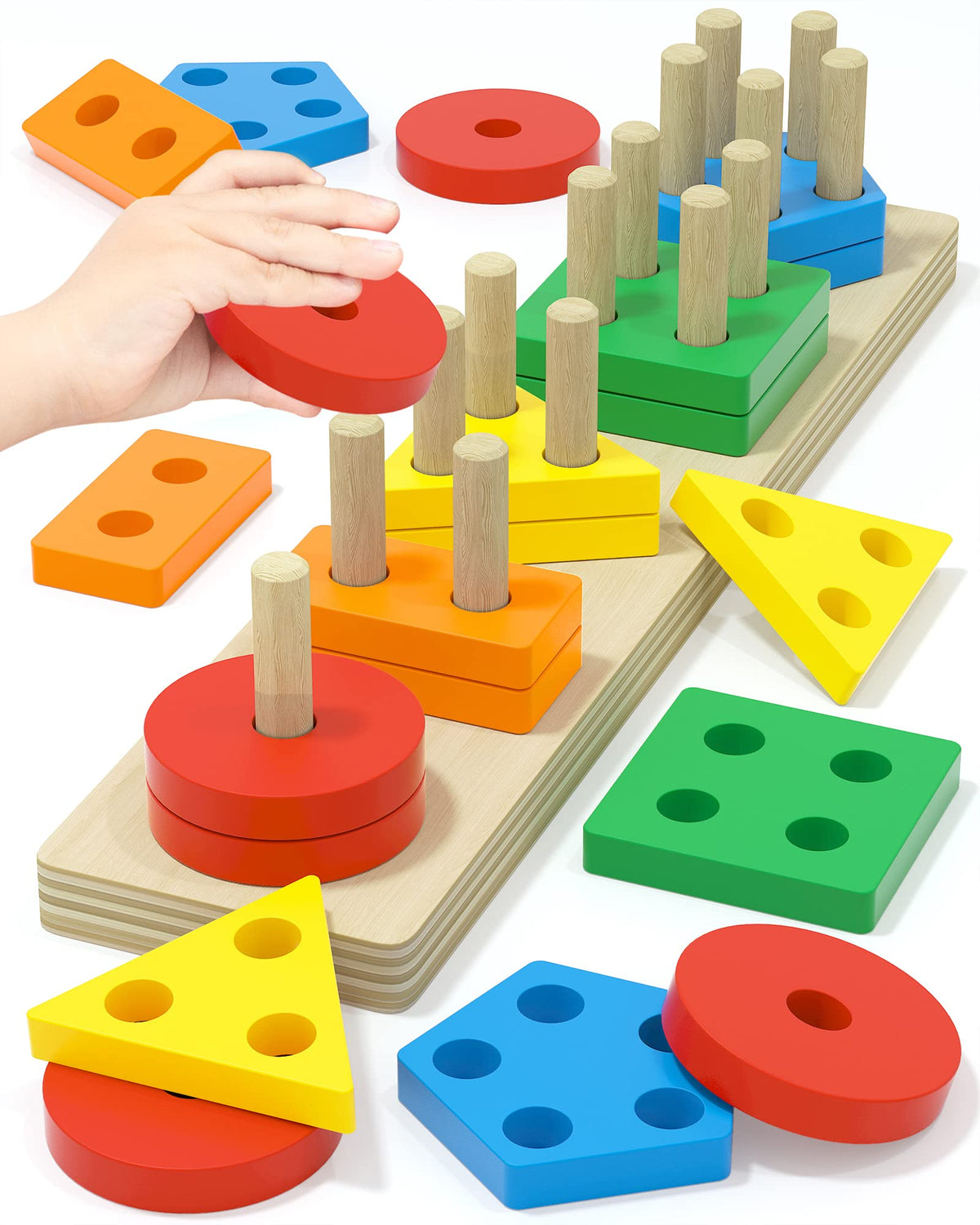Montessori Sensory Toys for 1 2 Year Old Boy Girl Gifts, Puzzle for Toddler