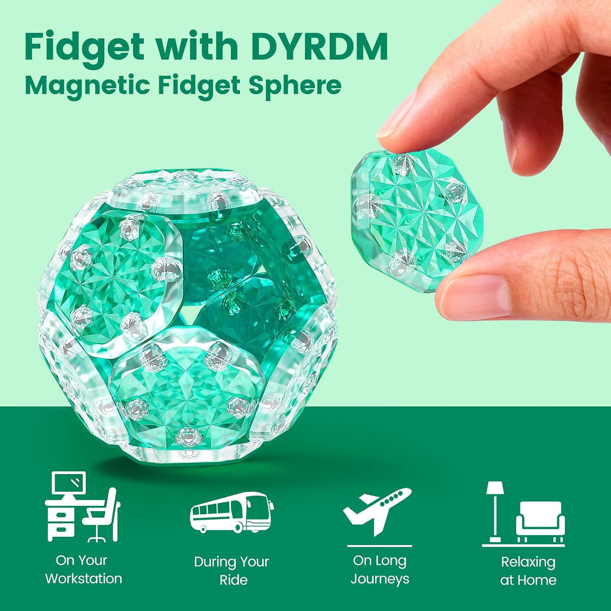 Magnetic Fidget Sphere, Adult Fidget Toy for Focus & Stress Relief