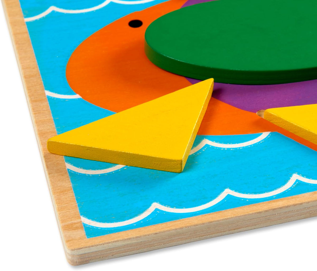 Melissa & Doug Beginner Wooden Pattern Blocks Educational Toy with 5 Double-Sided Scenes and 30 Shapes Puzzles for Kids 3+