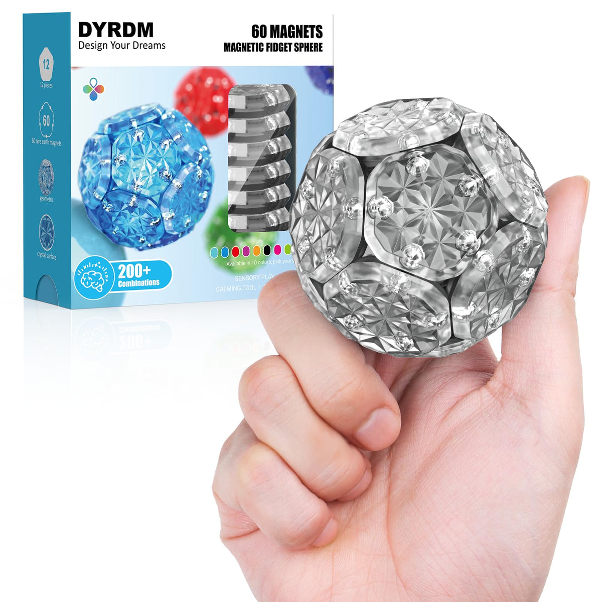 Magnetic Fidget Sphere, Adult Fidget Toy for Focus & Stress Relief