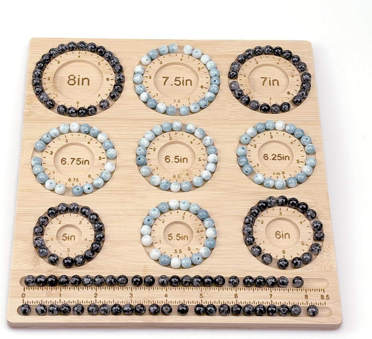 Petoysoso Bead Boards for Jewelry Making, Bamboo Beading Board for Jewelry Bracelet Making, Bracelet Bead Board, Bracelet Bead Board for Bracelet, Jewelry Making Supplies,Bead Tray 5" to 8"