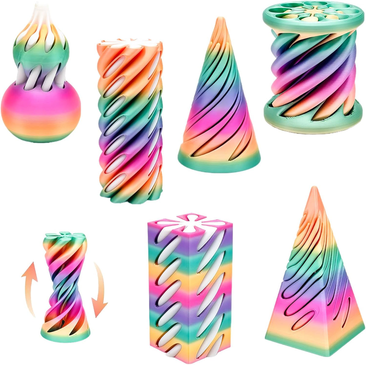 ajitxalr 3 Packs Impossible Cone,Spiral Cone Fidget Toy,Impossible Cones passthrough Impossible Pyramid for Relaxing,Spiral Fidget Toy passthrough Impossible Cone,Birthday for Adults & Kids