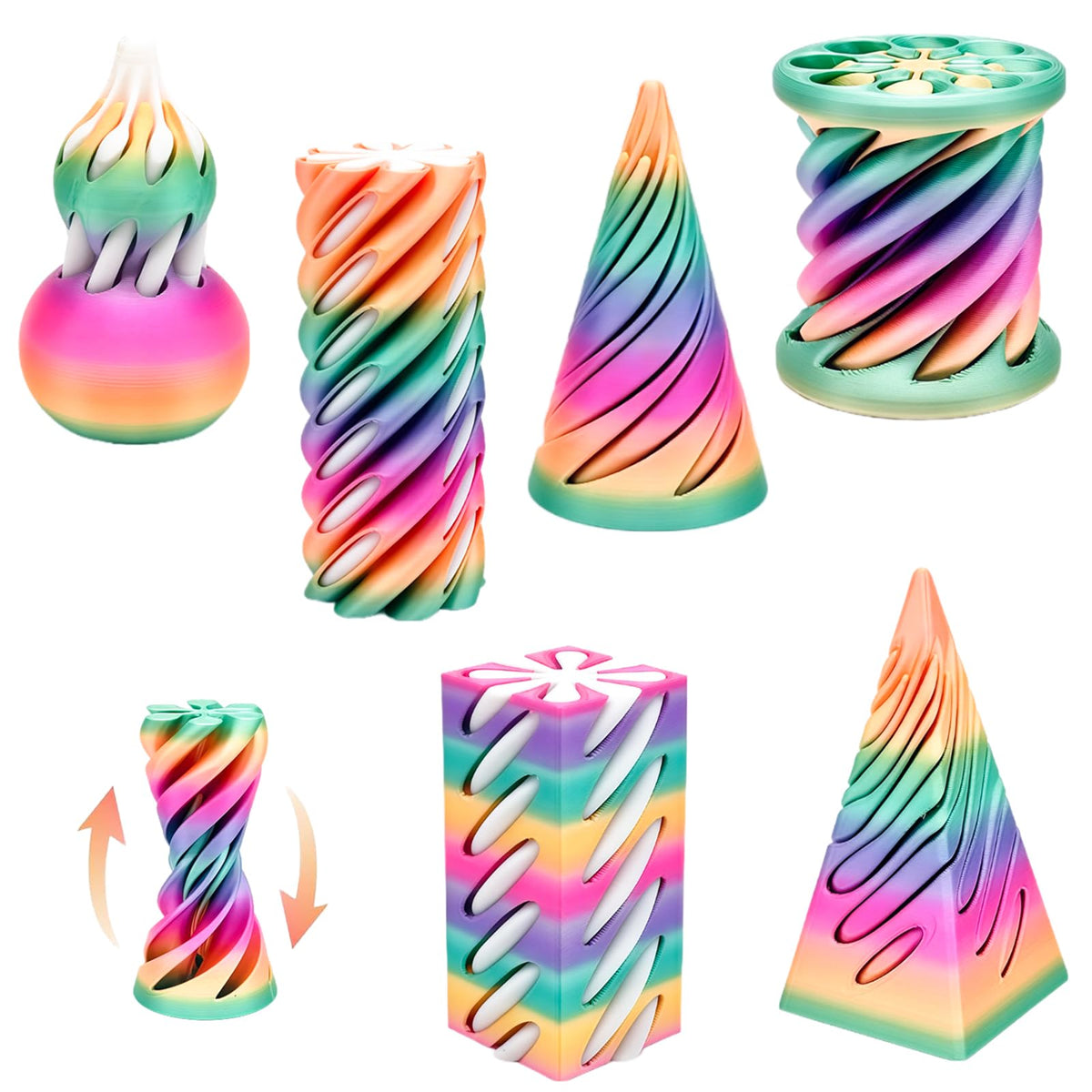 ajitxalr 3 Packs Impossible Cone,Spiral Cone Fidget Toy,Impossible Cones passthrough Impossible Pyramid for Relaxing,Spiral Fidget Toy passthrough Impossible Cone,Birthday for Adults & Kids