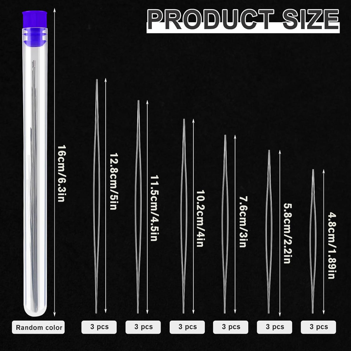 18 Pcs Collapsible Beading Needles for Seed Beads, Big Eye Beading Needle for Jewelry Making with Bottle