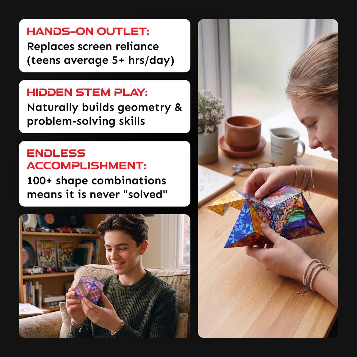 Shashibo DODECA Magnetic Puzzle Cube, Stress Relief Fidget Toy