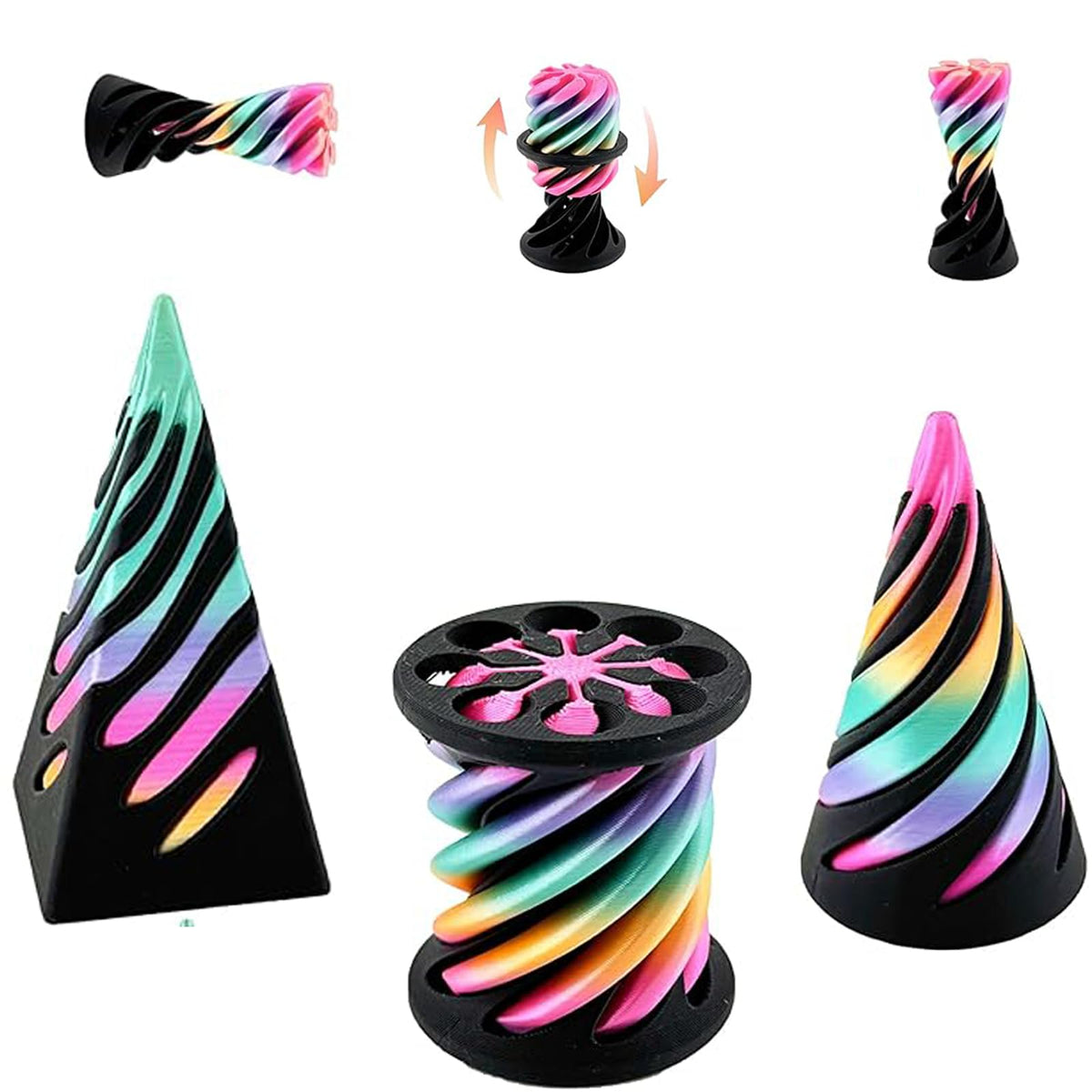 ajitxalr 3 Packs Impossible Cone,Spiral Cone Fidget Toy,Impossible Cones passthrough Impossible Pyramid for Relaxing,Spiral Fidget Toy passthrough Impossible Cone,Birthday for Adults & Kids