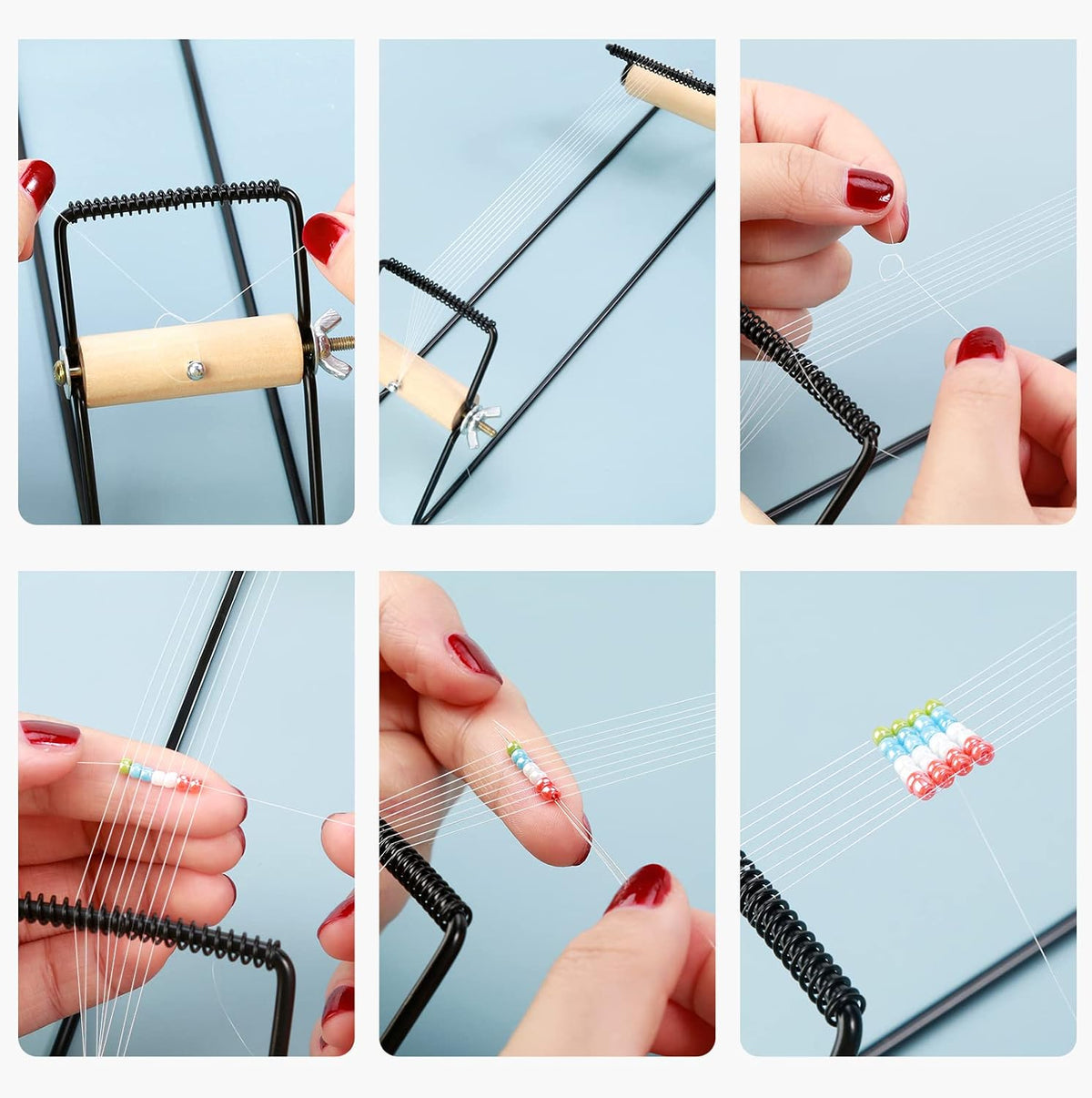 PP OPOUNT Bead Loom Kit, Beading Supplies with 9700 PCS Seed Beads, Tray, Scissors Making Accessories, Beading Loom Kits for Adults Jewelry Making Bracelets Belts