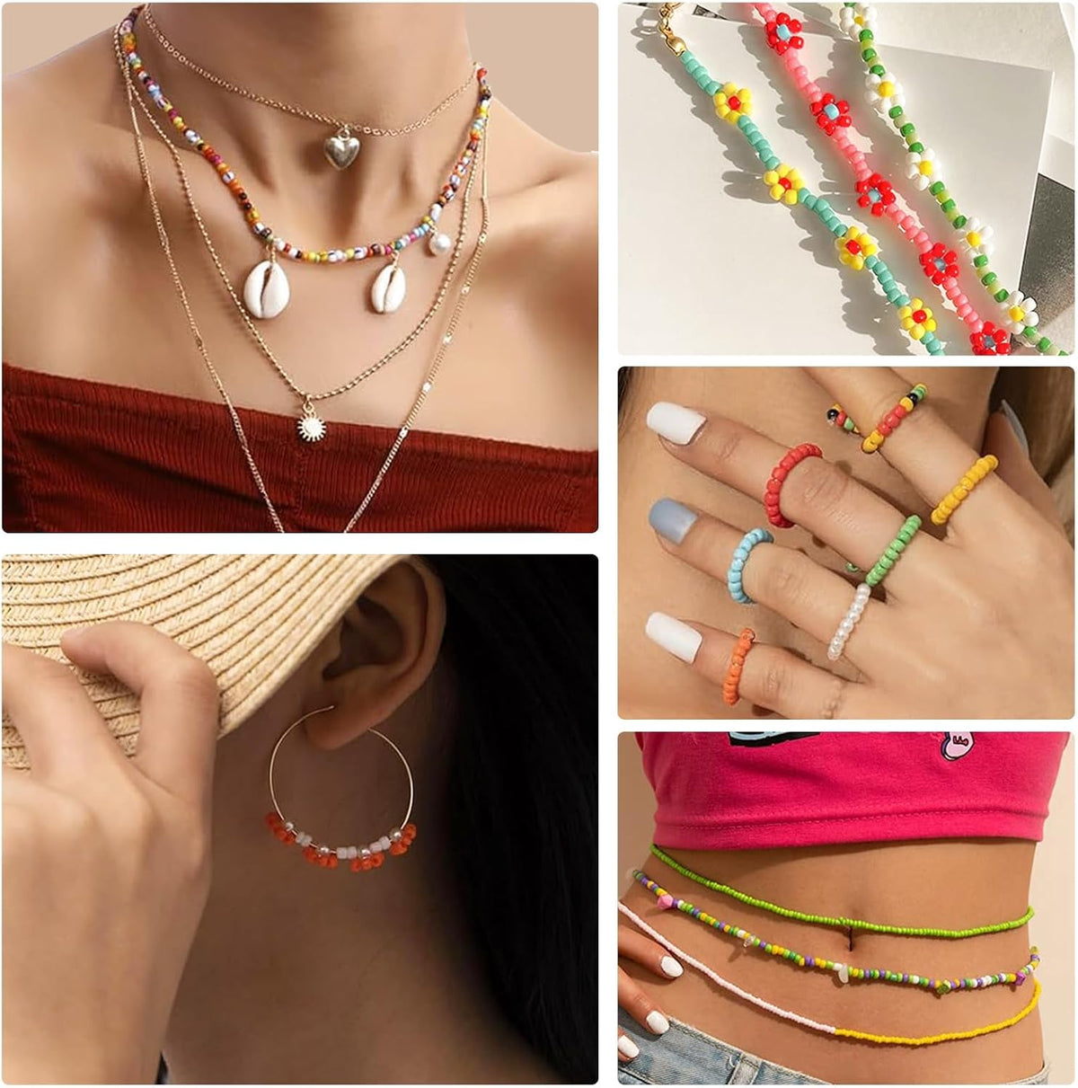 TEXGIZRLY 3mm Seed Beads for Jewelry Making Bracelet Making Kit Adults