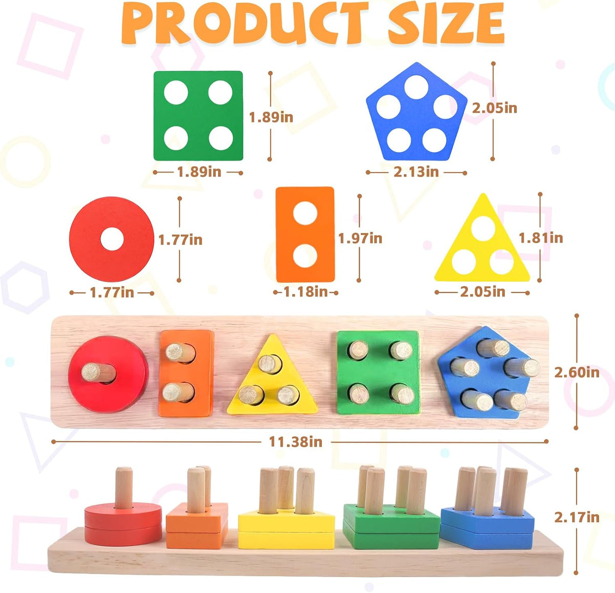 Montessori Toys Stacking & Sorting Learning Shape Sorters for Toddlers 1-3