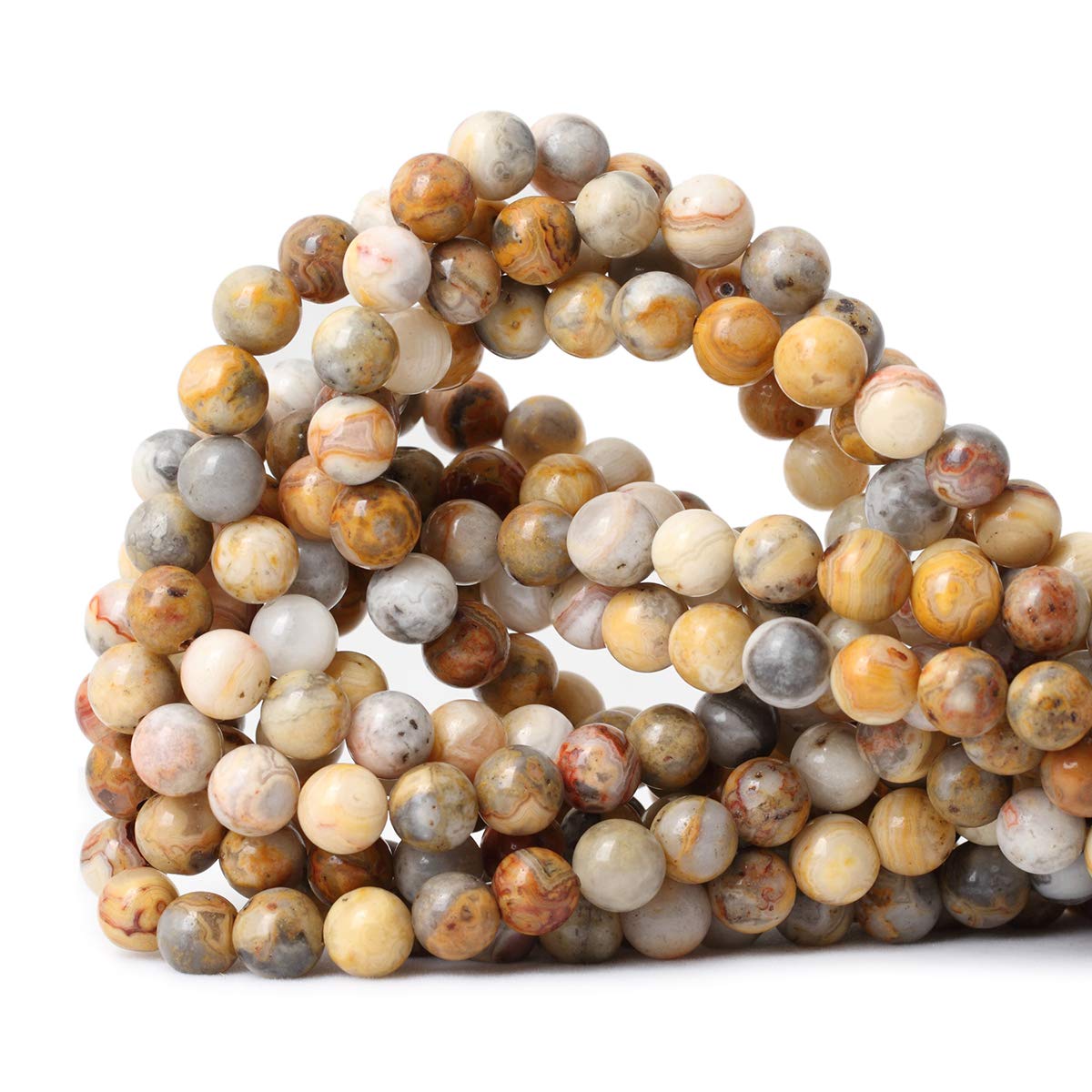 60PCS 6mm Natural Indian Agate Gemstone Round Loose Beads for Jewelry Making DIY 1 Strand 15"