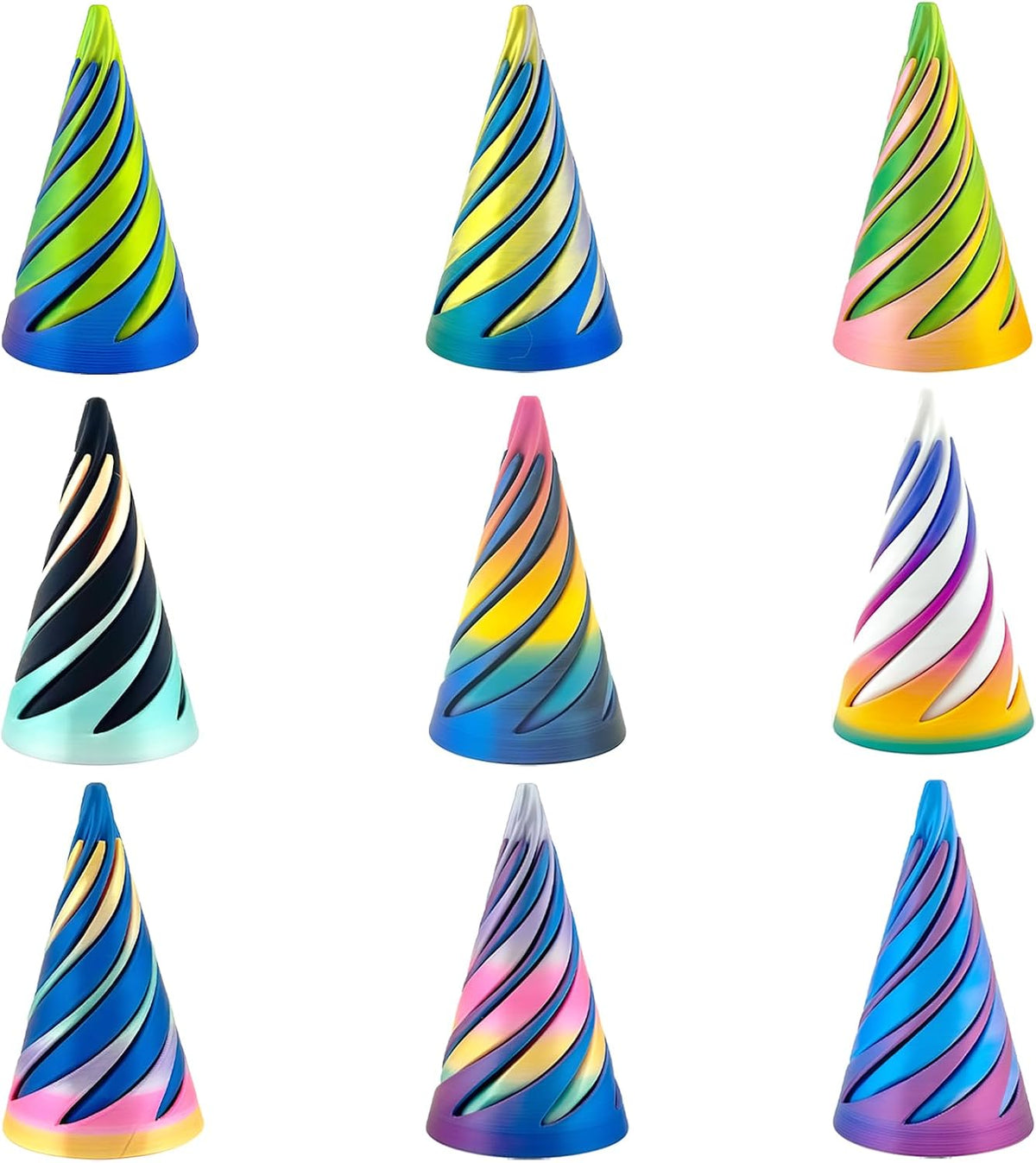 ajitxalr 3 Packs Impossible Cone,Spiral Cone Fidget Toy,Impossible Cones passthrough Impossible Pyramid for Relaxing,Spiral Fidget Toy passthrough Impossible Cone,Birthday for Adults & Kids