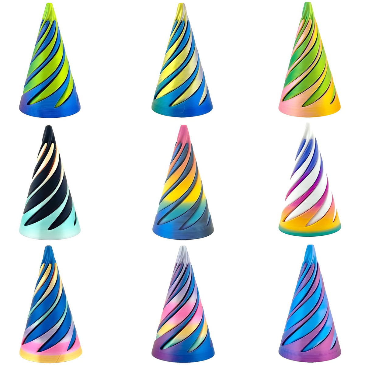 ajitxalr 3 Packs Impossible Cone,Spiral Cone Fidget Toy,Impossible Cones passthrough Impossible Pyramid for Relaxing,Spiral Fidget Toy passthrough Impossible Cone,Birthday for Adults & Kids