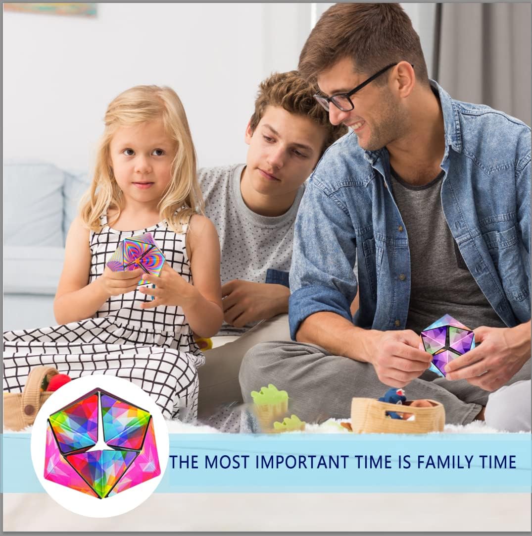 Kaleidocycle Fidget Cube for Kids, Infinity Flips Magic Cube for Adults to Stay Calm and Anxiety Anti Depression Fidget Fidget Toys Tear-Resistant Desk Cool Puzzle Gadget (Ages 3+)