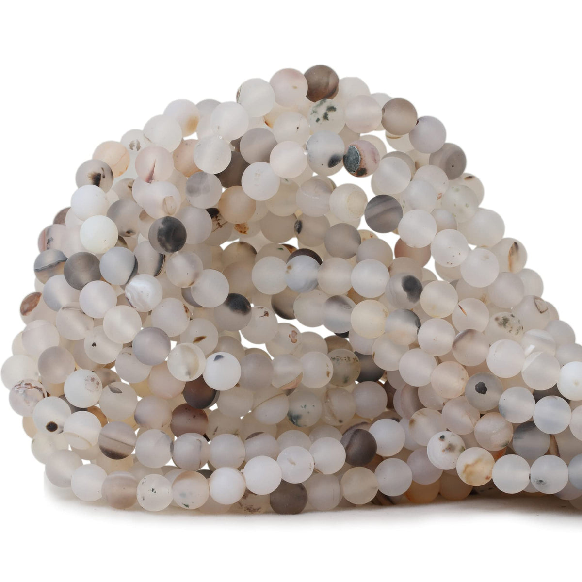 60PCS 6mm Natural Indian Agate Gemstone Round Loose Beads for Jewelry Making DIY 1 Strand 15"