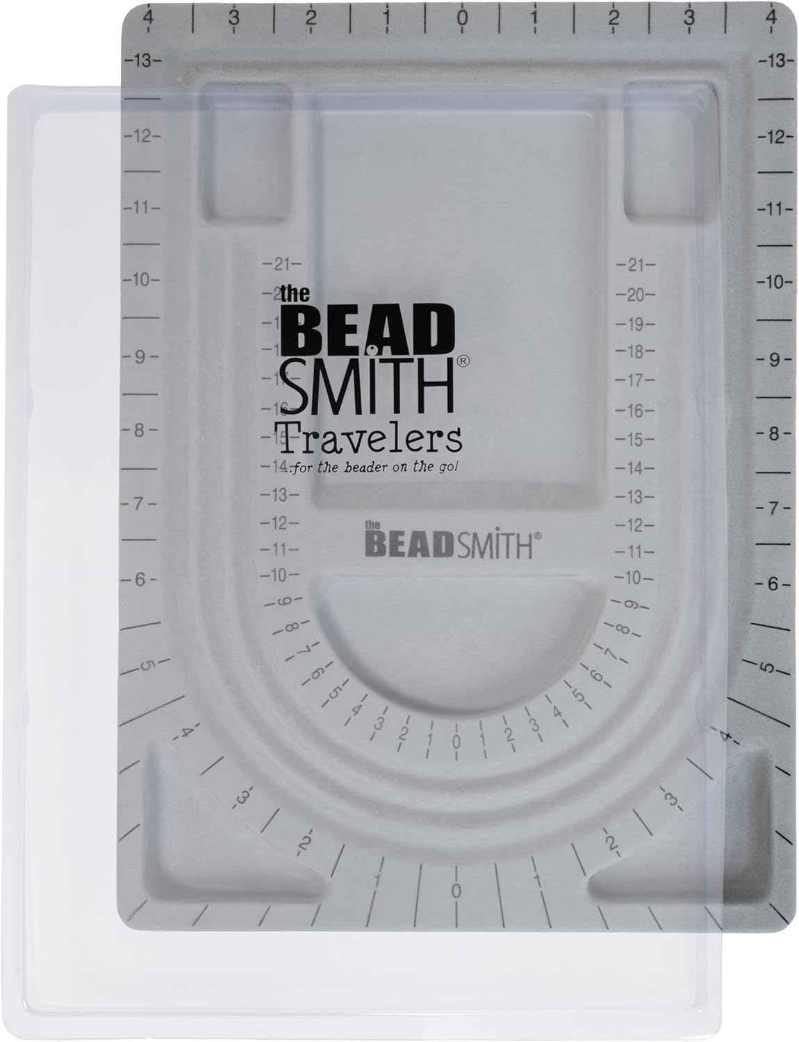 The Beadsmith Bead Board with Cover, Grey Flocked